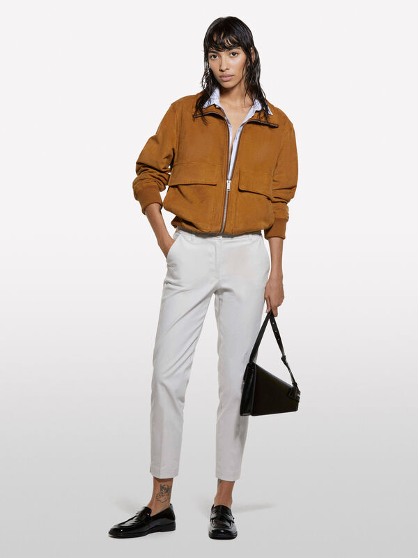 Hellbeige Slim-Fit-Chinos - slim fit hosen für damen | Sisley
