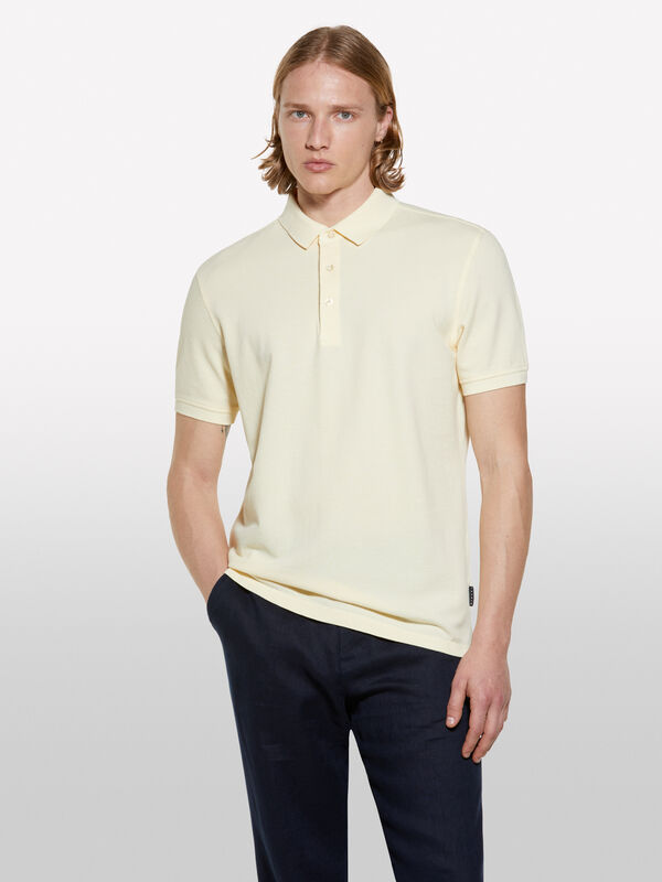 Cremefarbenes Poloshirt aus 100% Baumwolle - polo für herren | Sisley