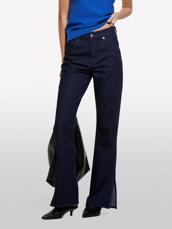 Jeans mit hoher Taille und Schlitzen - jeans mit hoher taille für damen | Sisley