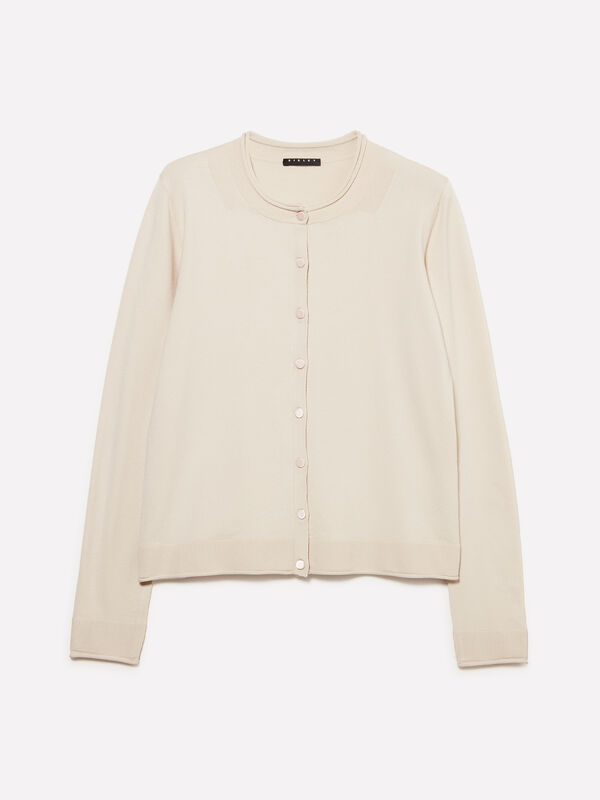 Beige Strickjacke mit normaler Passform - cardigans für damen | Sisley