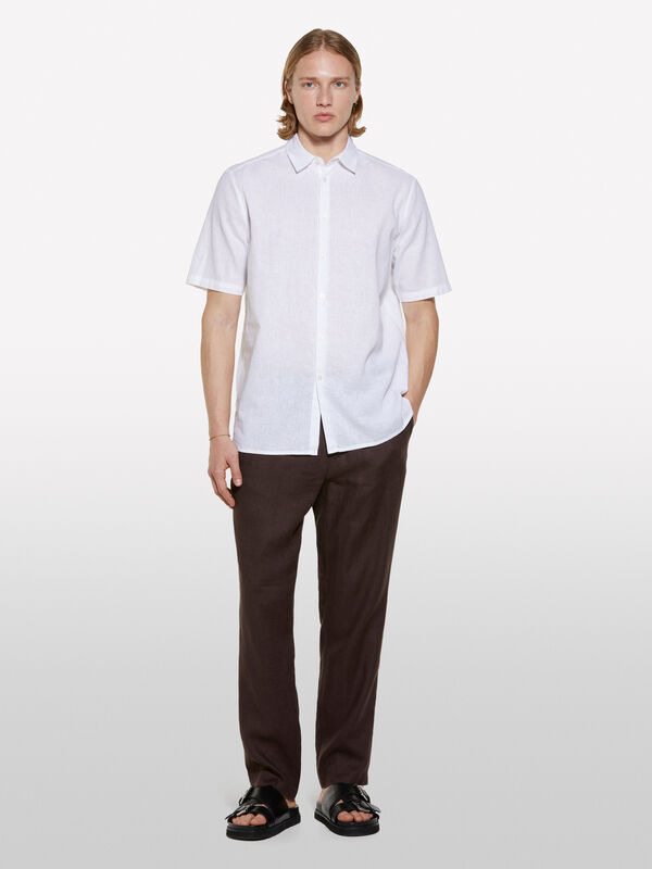 Weißes Kurzarmhemd Weißes Kurzarmhemd - regular hemden für herren | Sisley