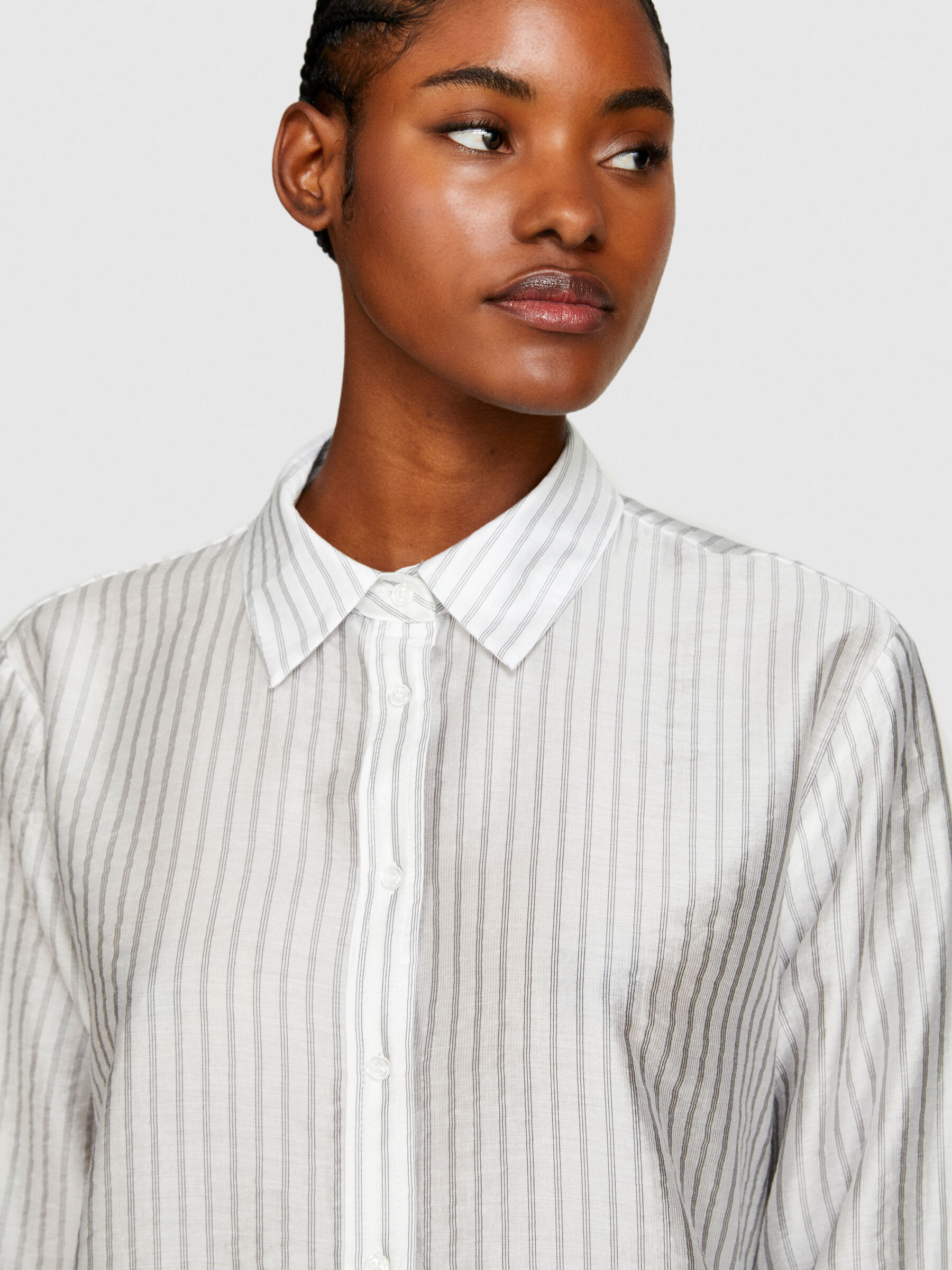 Oversize Hemd mit Streifen, Cremeweiss - Sisley 