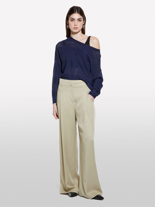 Fließende Hose in Militärgrün - palazzo hosen für damen | Sisley