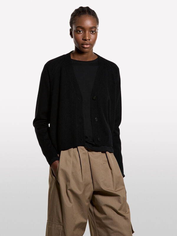 Schwarzer Oversize-Cardigan - cardigans für damen | Sisley