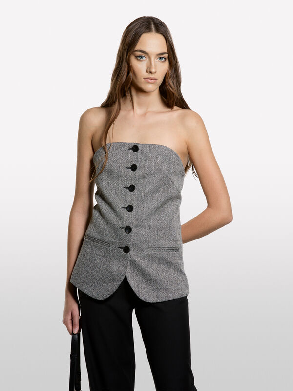 Chevron-Bustier-Top - top für damen | Sisley