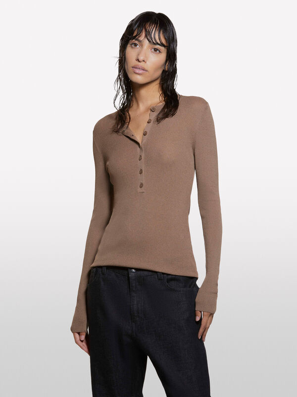Braunes Seraph-Hemd - rundhalspullover für damen | Sisley