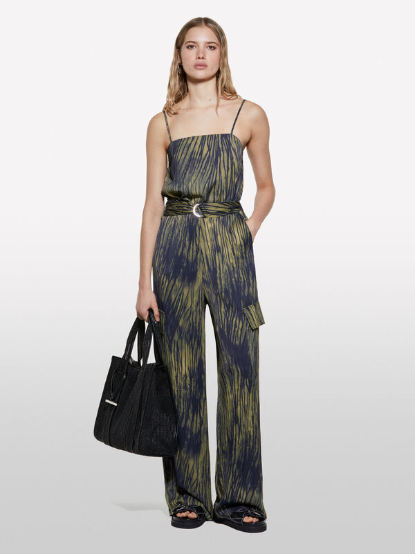 Overall mit Animal-Print aus Satin - overalls jumpsuits für damen | Sisley