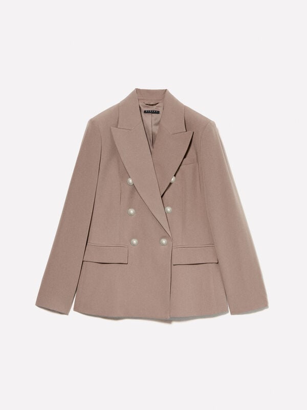 Brauner Blazer mit goldenen Knöpfen Brauner Blazer mit goldenen Knöpfen - blazer für damen | Sisley