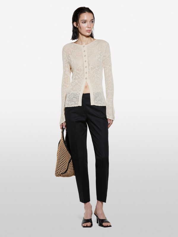 Schwarze Chinos mit normaler Passform - regular hosen für damen | Sisley
