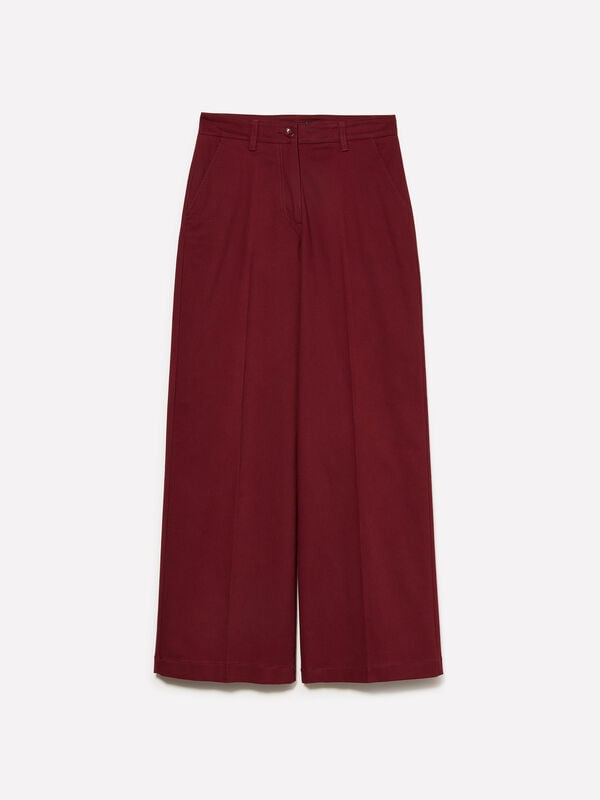 Burgunderhose mit weiter Passform Burgunderhose mit weiter Passform - palazzo hosen für damen | Sisley