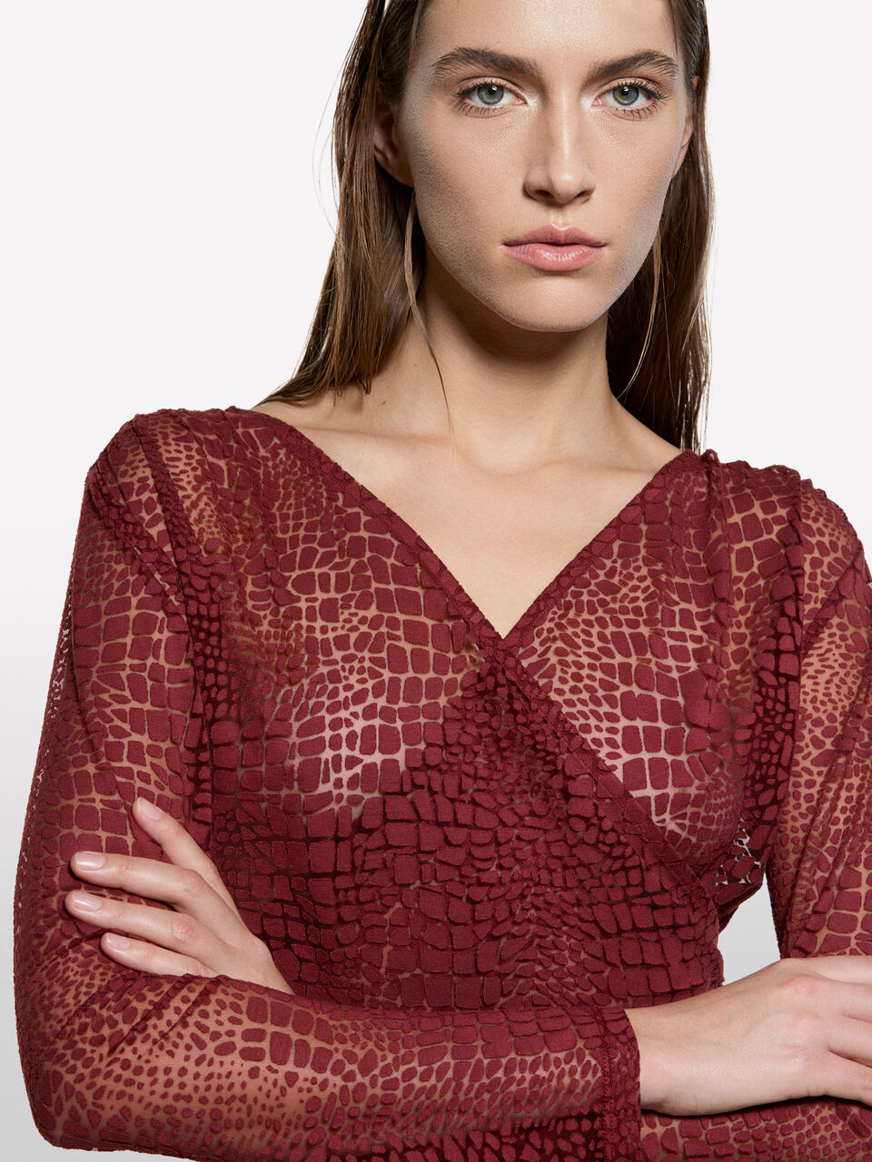 V NECK SWEATER L/S Damen image number null