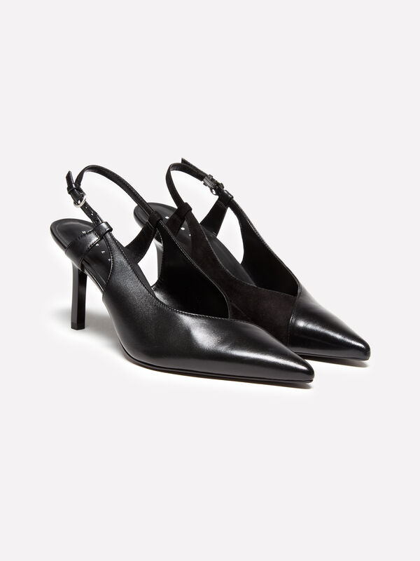 Schwarze Slingbacks aus 100 % Leder - damenschuhe mit absatz | Sisley