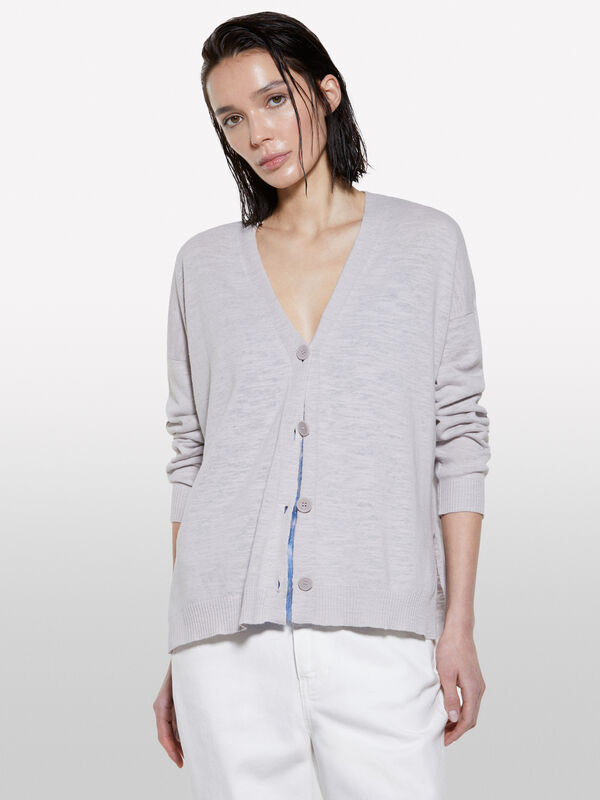 Graue Strickjacke - cardigans für damen | Sisley
