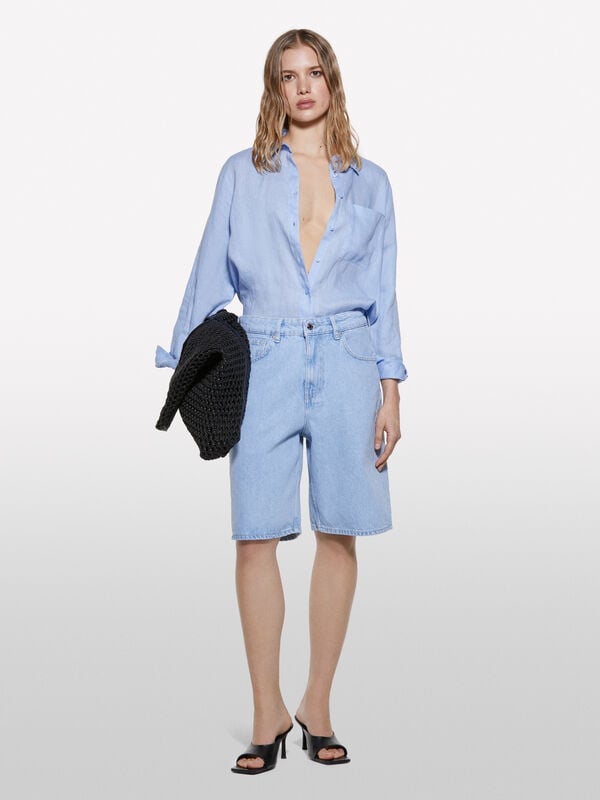 Leichte Denim-Shorts mit entspannter Passform - jeans-shorts für damen | Sisley