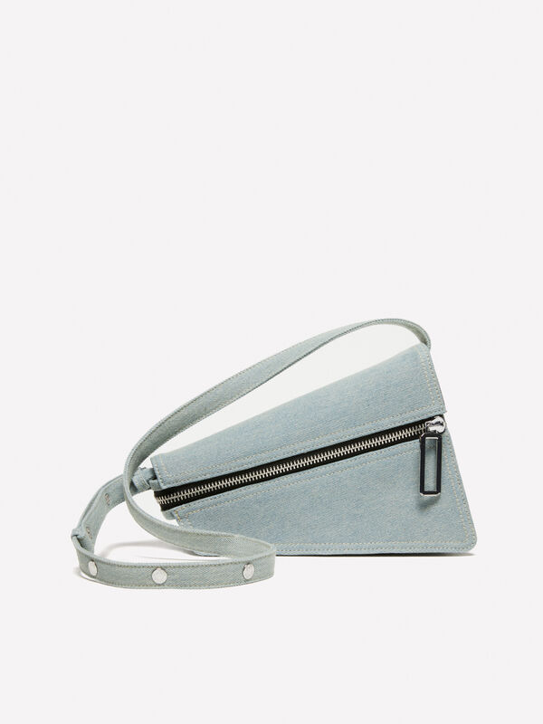 Asymmetrische Jeanstasche mit Schultergurt - schultertaschen und umhängetaschen für damen | Sisley