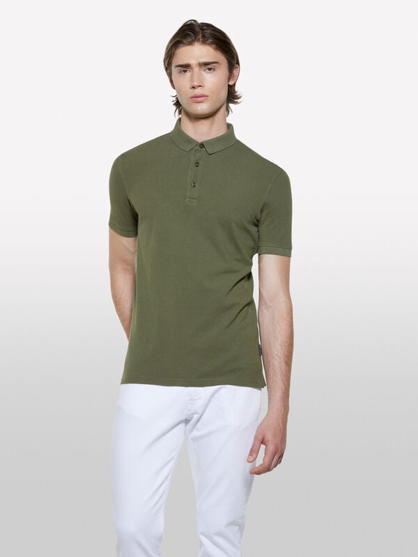 Militärgrünes Poloshirt aus 100% Baumwolle - polo für herren | Sisley