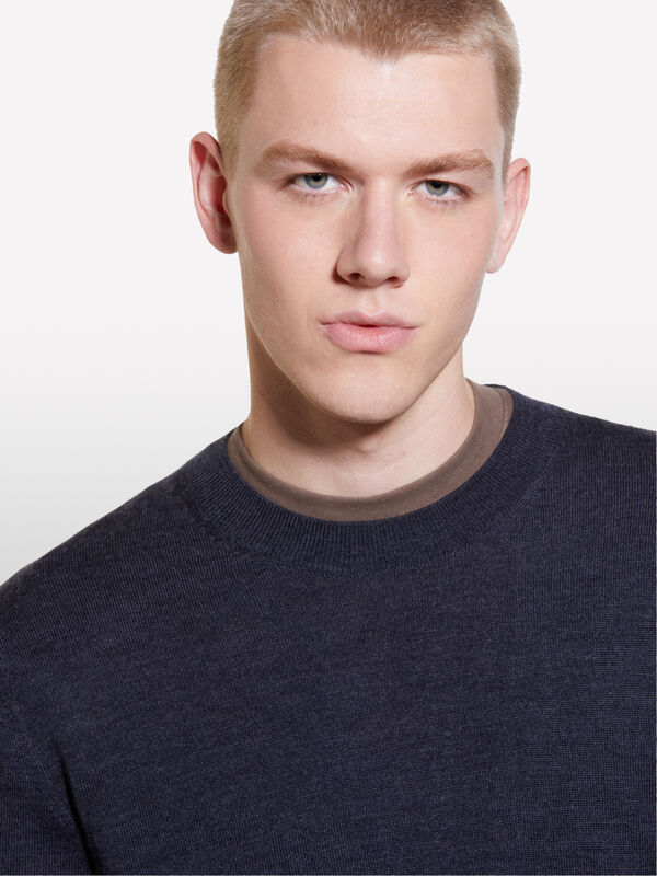 Dunkelgrauer Pullover aus Mischwolle - rundhalspullover für herren | Sisley