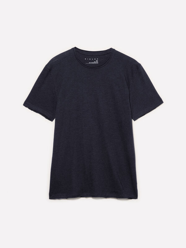 Slim-Fit Kurzarm-T-Shirt in Dunkelblau Slim-Fit Kurzarm-T-Shirt in Dunkelblau - kurzärmeliges t-shirt für herren | Sisley