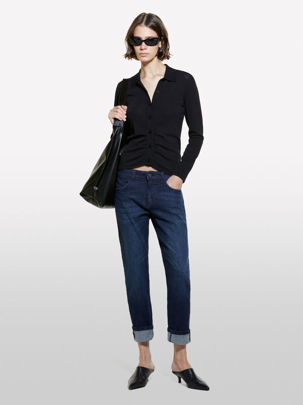 Jeans Lima in Dunkelblau slim carrot fit - carrot fit jeans für damen | Sisley