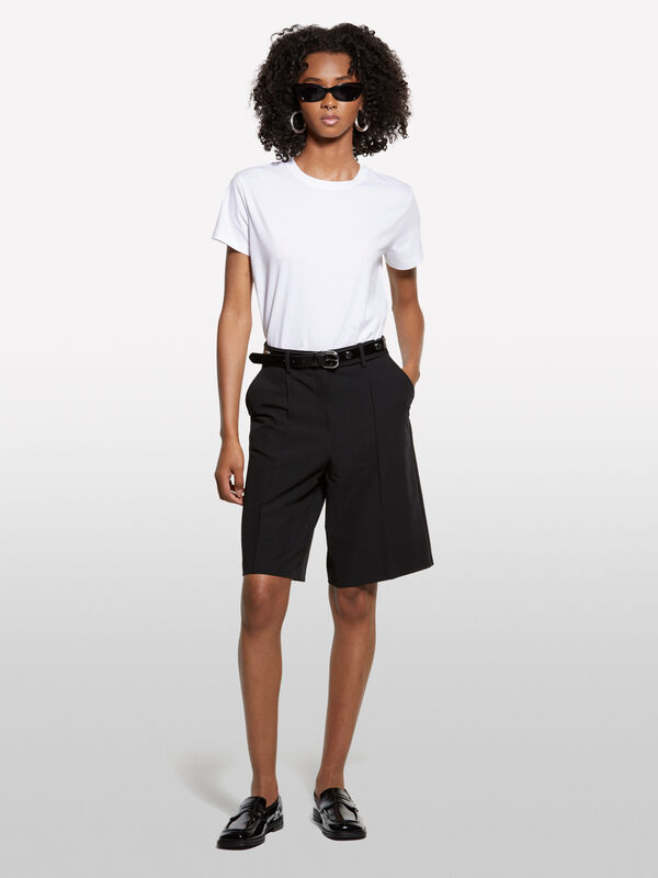Weißes T-Shirt mit kastiger Passform - kurzärmeliges t-shirt für damen | Sisley