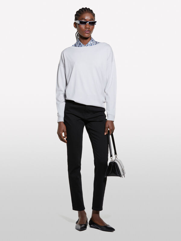 Hellgrauer Pulli mit U-Boot-Ausschnitt - pullover u-bootausschnitt für damen | Sisley