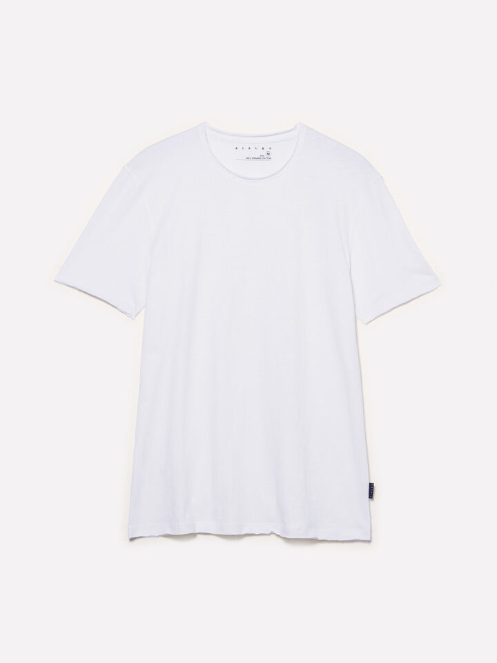 Weißes Slim-Fit-Kurzarm-T-Shirt - kurzärmeliges t-shirt für herren - Weiss | Sisley image number 5