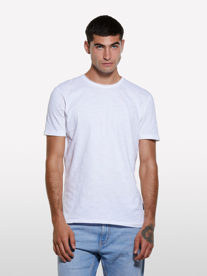 Weißes Slim-Fit-Kurzarm-T-Shirt - kurzärmeliges t-shirt für herren - Weiss | Sisley image number 3