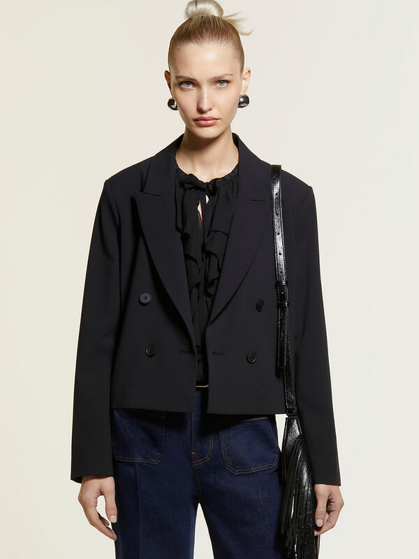Schwarzer zweireihiger Spencer-Blazer - blazer für damen | Sisley