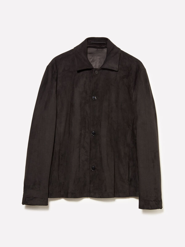 Schwarze Jacke mit Wildledereffekt - jacketts und jacken für herren | Sisley