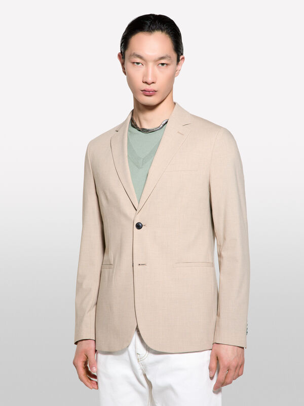 Beiger Blazer slim comfort fit - blazer für herren | Sisley