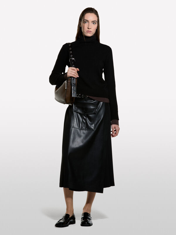 Doppelt gerippter Rollkragen - pullover hoher kragen für damen | Sisley