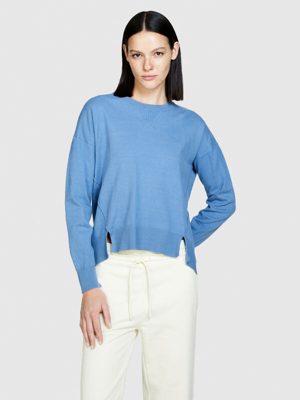 Pullover mit Schlitzen - rundhalspullover für damen | Sisley