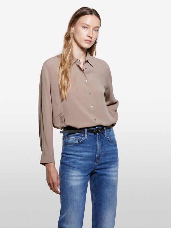 Braunes Oversize-Hemd Braunes Oversize-Hemd - hemden für damen | Sisley
