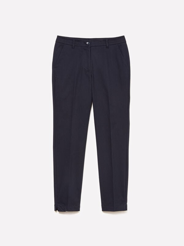 Dunkelblaue Chinos im Slim Fit Dunkelblaue Chinos im Slim Fit - chino hosen für damen | Sisley