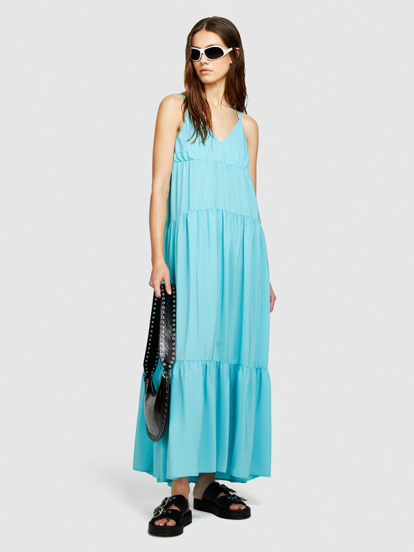 Langes Kleid mit Volants - lange kleider für damen | Sisley