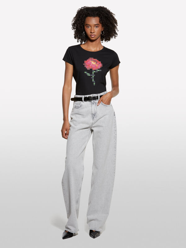 Graue Jeans mit weiter Passform - palazzo jeans für damen | Sisley