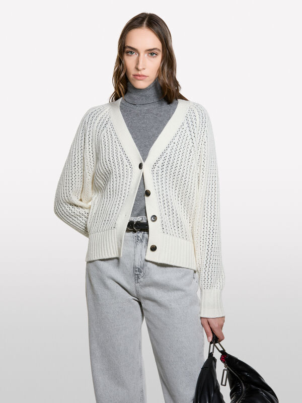 Strickjacke mit Lochmuster - cardigans für damen | Sisley