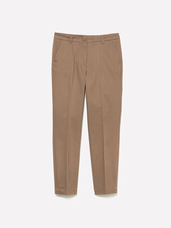 Braune Slim Fit Chinos - null | Sisley