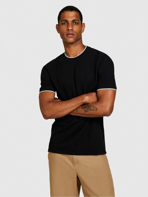 T-Shirt mit Kontrast - kurzärmeliges t-shirt für herren | Sisley