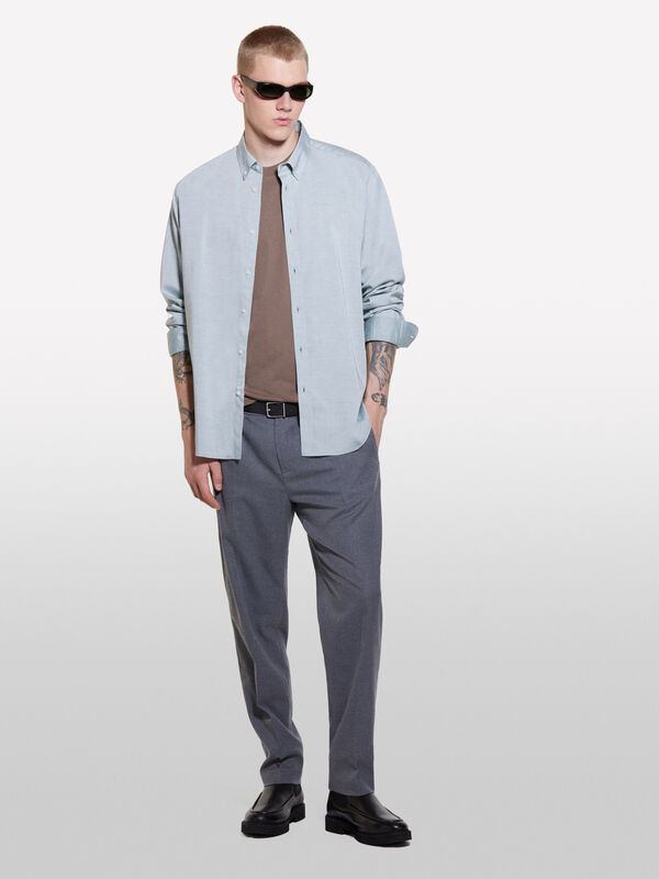 Hellgraues Hemd regular fit  - regular hemden für herren | Sisley