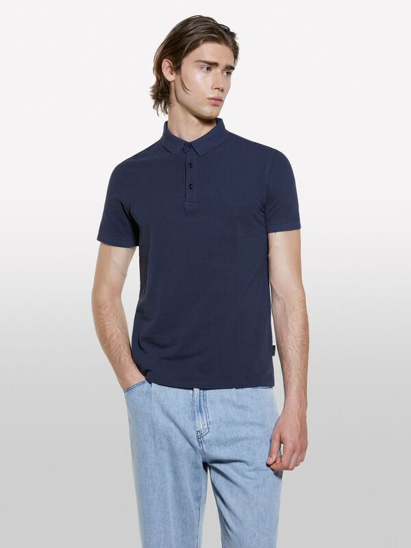 Dunkelblaues Poloshirt aus 100% Baumwolle - polo für herren | Sisley