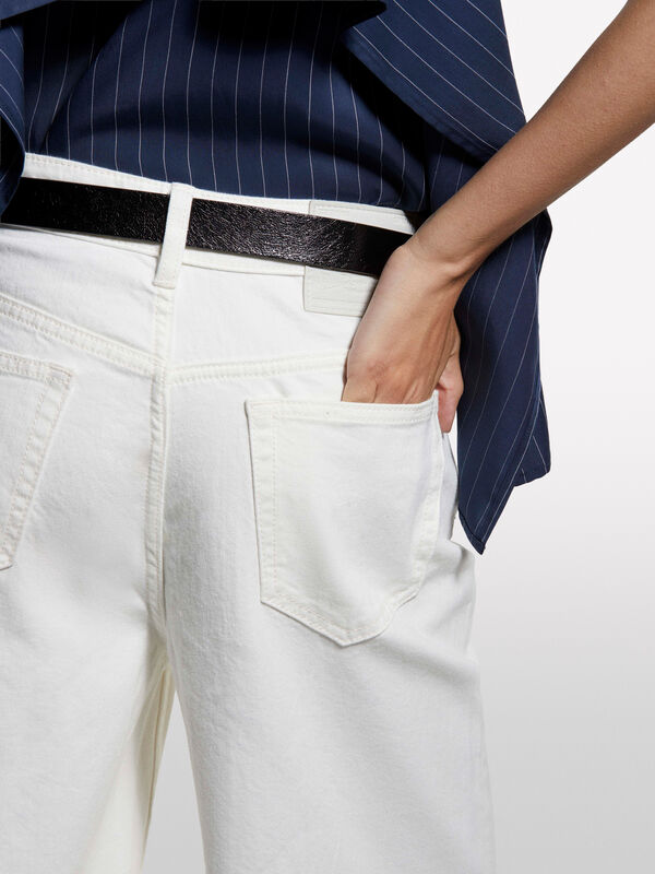 Weiße Jeans im Wide Fit Style 72 - palazzo jeans für damen | Sisley