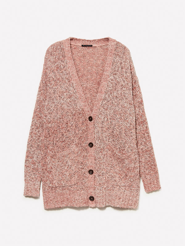 Maxi-Strickjacke in Rosa Maxi-Strickjacke in Rosa - cardigans für damen | Sisley