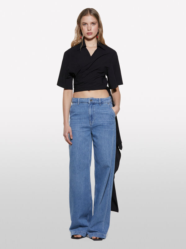 Leichte Jeans mit weiter Passform - palazzo jeans für damen | Sisley
