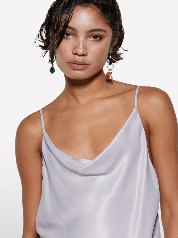 Graues Satin-Top - top für damen | Sisley