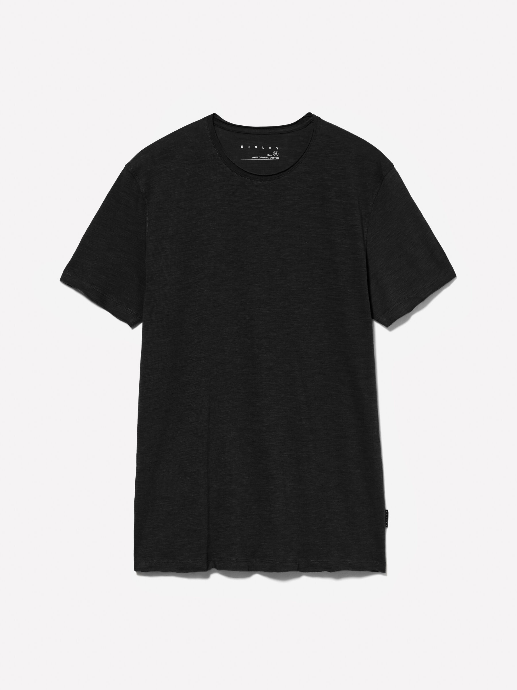 Schwarzes T Shirt mit nicht gesaumten Rand