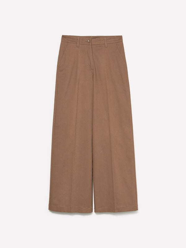 Braune Wide-Fit-Hose Braune Wide-Fit-Hose - palazzo hosen für damen | Sisley