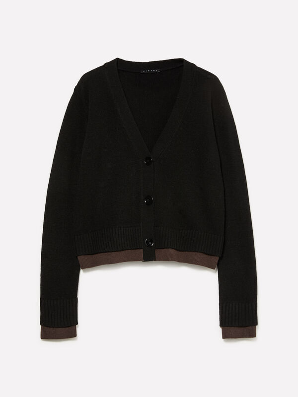 Strickjacke mit doppeltem Rippenmuster - cardigans für damen | Sisley