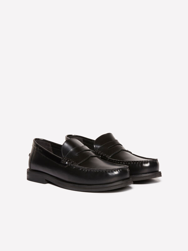 Schwarze Lederloafer - schuhe f&uuml;r herren | Sisley