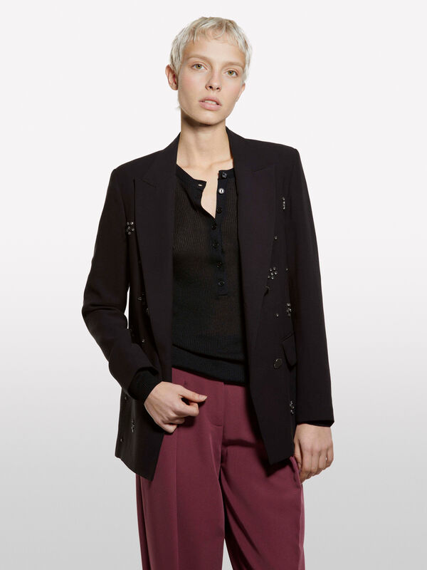 Blazer mit Schmuckstein-Applikation - blazer für damen | Sisley